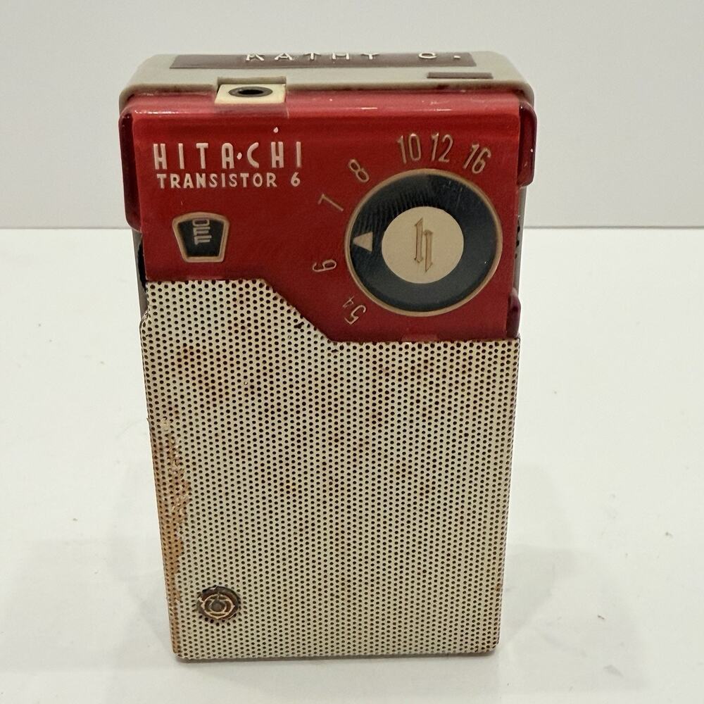 Radio Hitachi Transistor 6 model TH-666 vintage Japan with Leather Case Tested
